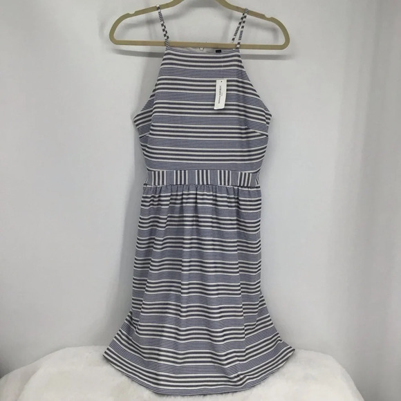 Banana Republic Women’s Striped Halter Style Dress Fit & Flare Summer NWT Size 8 - Picture 1 of 8